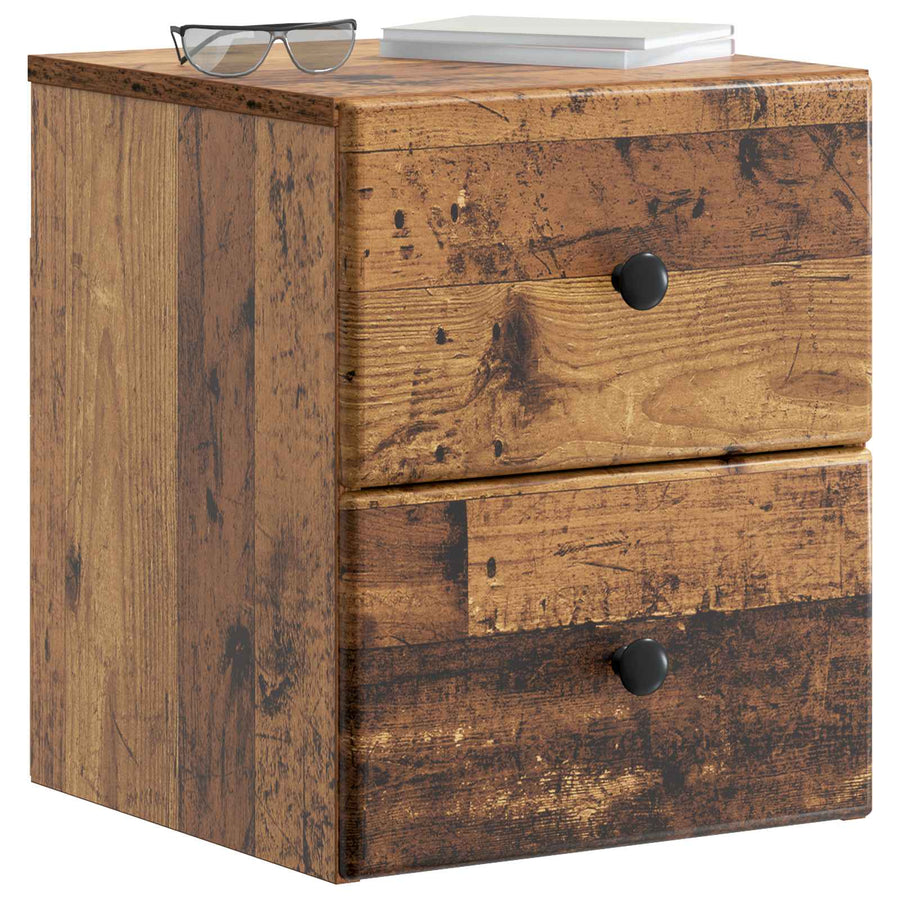 Wandbeugel Bedkast Oud hout 34,5 x 33 x 40 cm Bewerkt hout