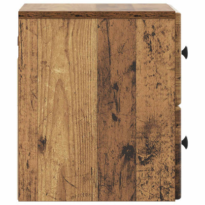 Wandbeugel Bedkast met lade 2 pcs Oud hout 34,5 x 33 x 40 cm
