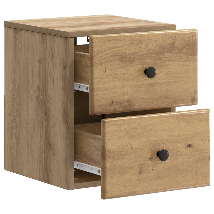 Wandbeugel Bedkast met lade Artisanaal eiken 34,5 x 33 x 40 cm