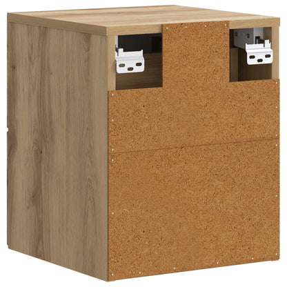 Wandbeugel Bedkast met lade Artisanaal eiken 34,5 x 33 x 40 cm