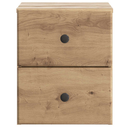 Wandbeugel Bedkast met lade Artisanaal eiken 34,5 x 33 x 40 cm