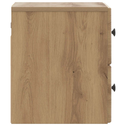 Wandbeugel Bedkast met lade Artisanaal eiken 34,5 x 33 x 40 cm