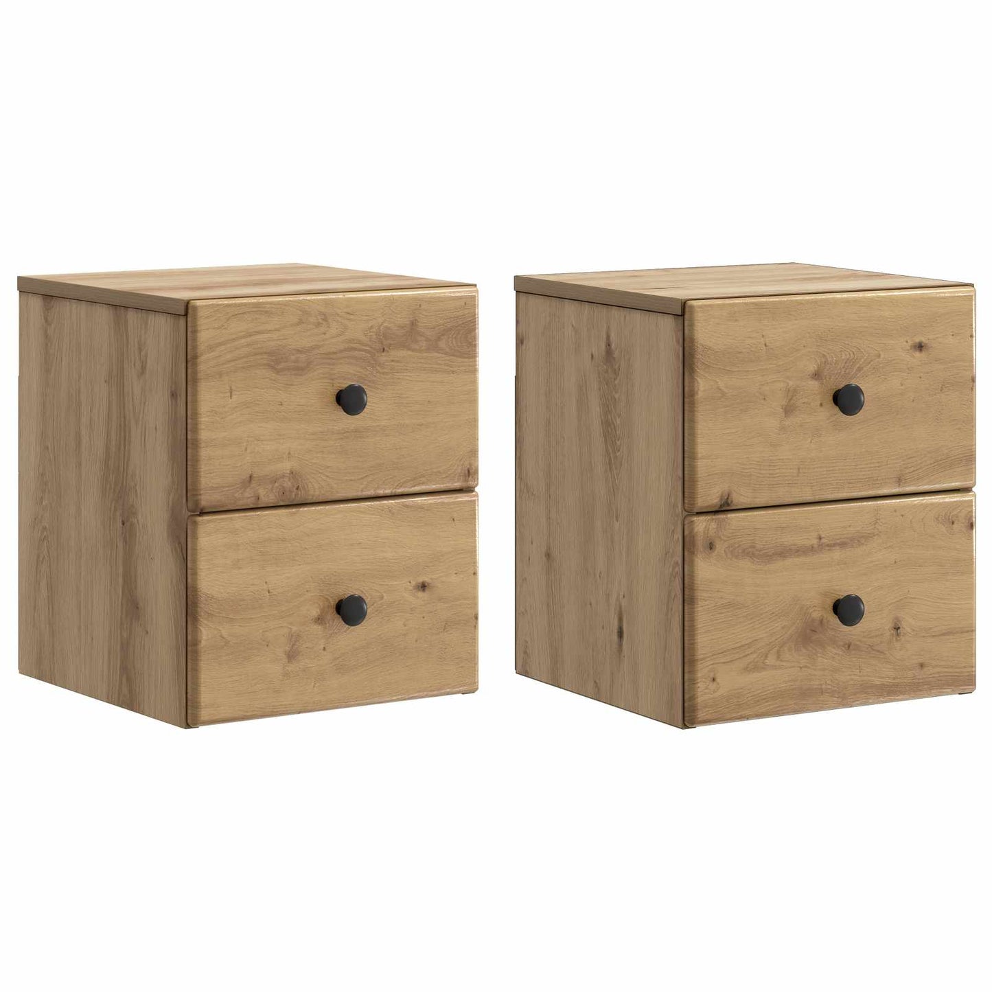 Wandbeugel Bedkast 2 pcs Artisanaal eiken 34,5 x 33 x 40 cm