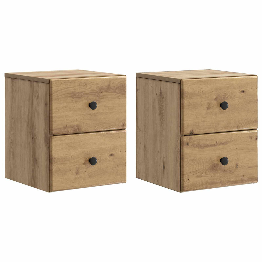 Wandbeugel Bedkast 2 pcs Artisanaal eiken 34,5 x 33 x 40 cm