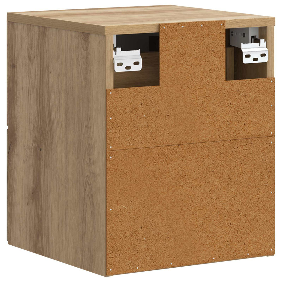 Wandbeugel Bedkast 2 pcs Artisanaal eiken 34,5 x 33 x 40 cm