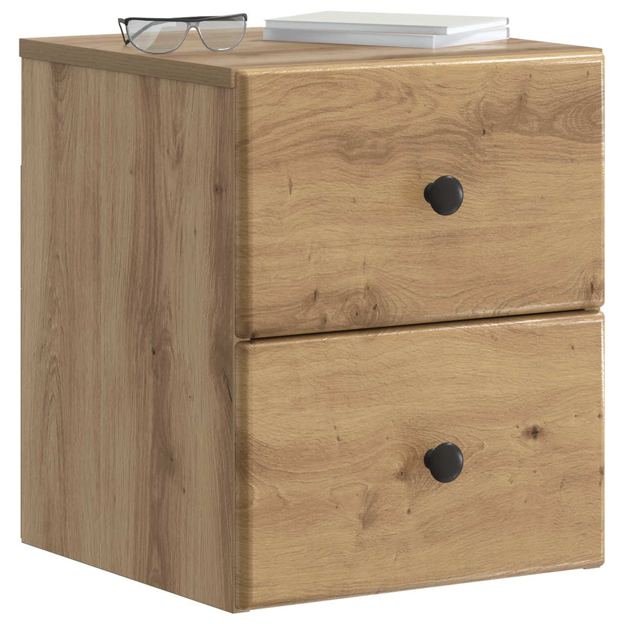 Wandbeugel Bedkast 2 pcs Artisanaal eiken 34,5 x 33 x 40 cm