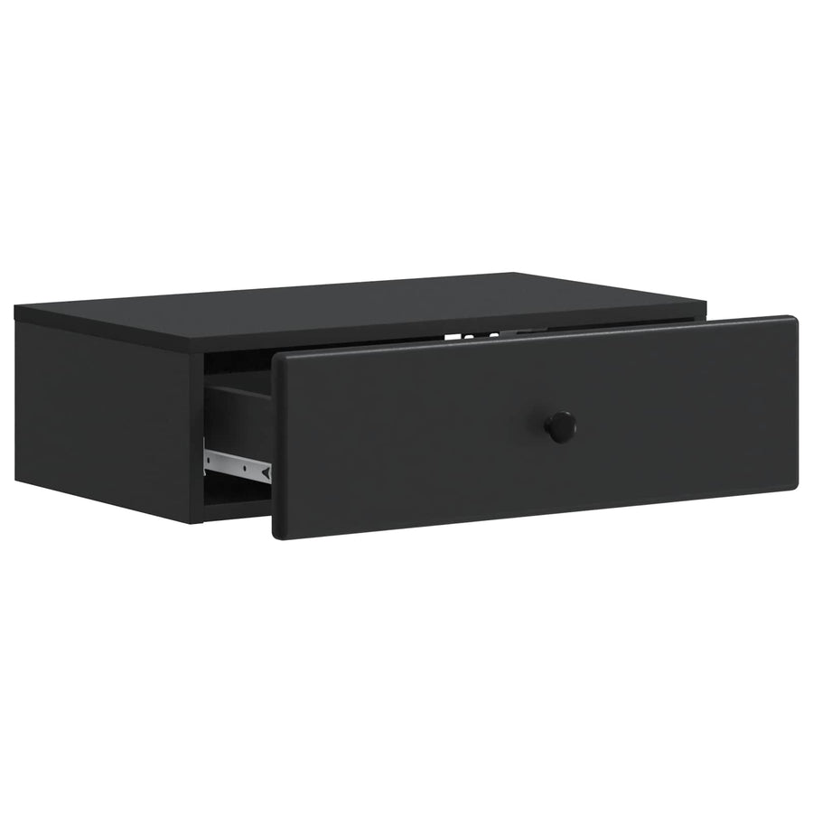 Wandmontage Zijtafel Zwart 59 x 34,5 x 17 cm Bewerkt hout