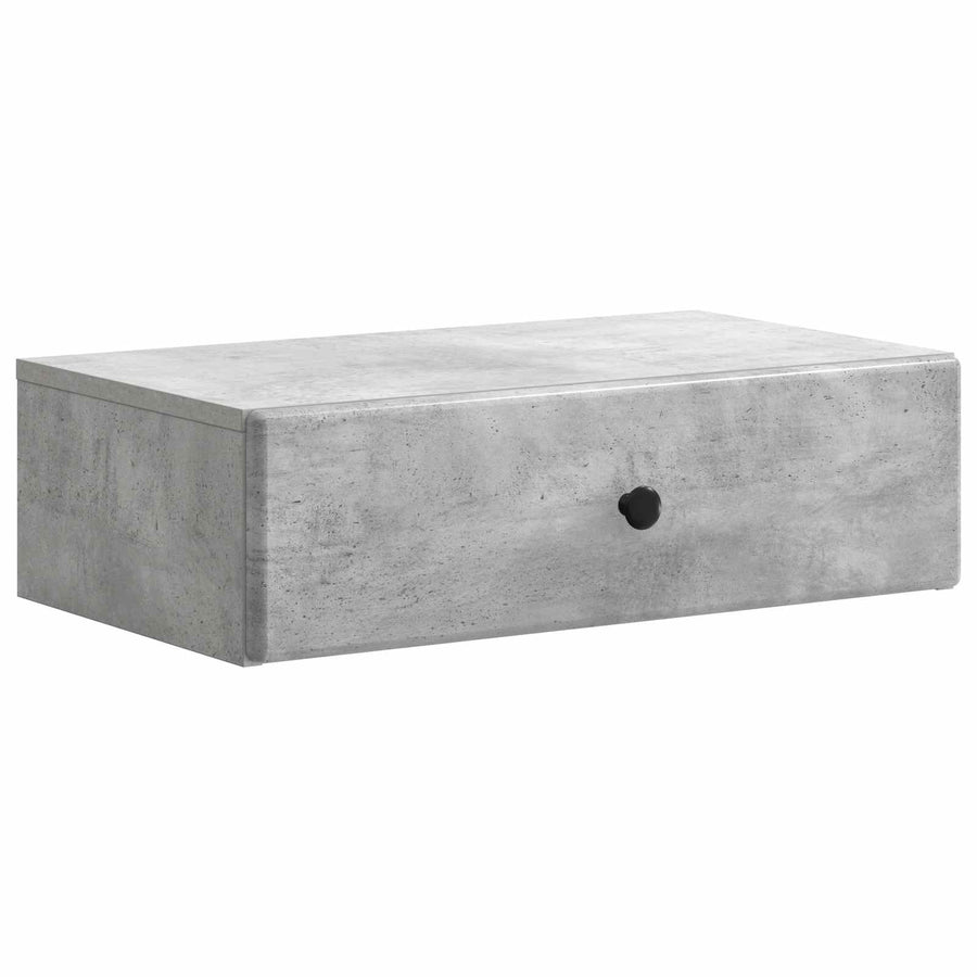 Wandmontage Zijtafel Betongrijs 59 x 34,5 x 17 cm Bewerkt hout