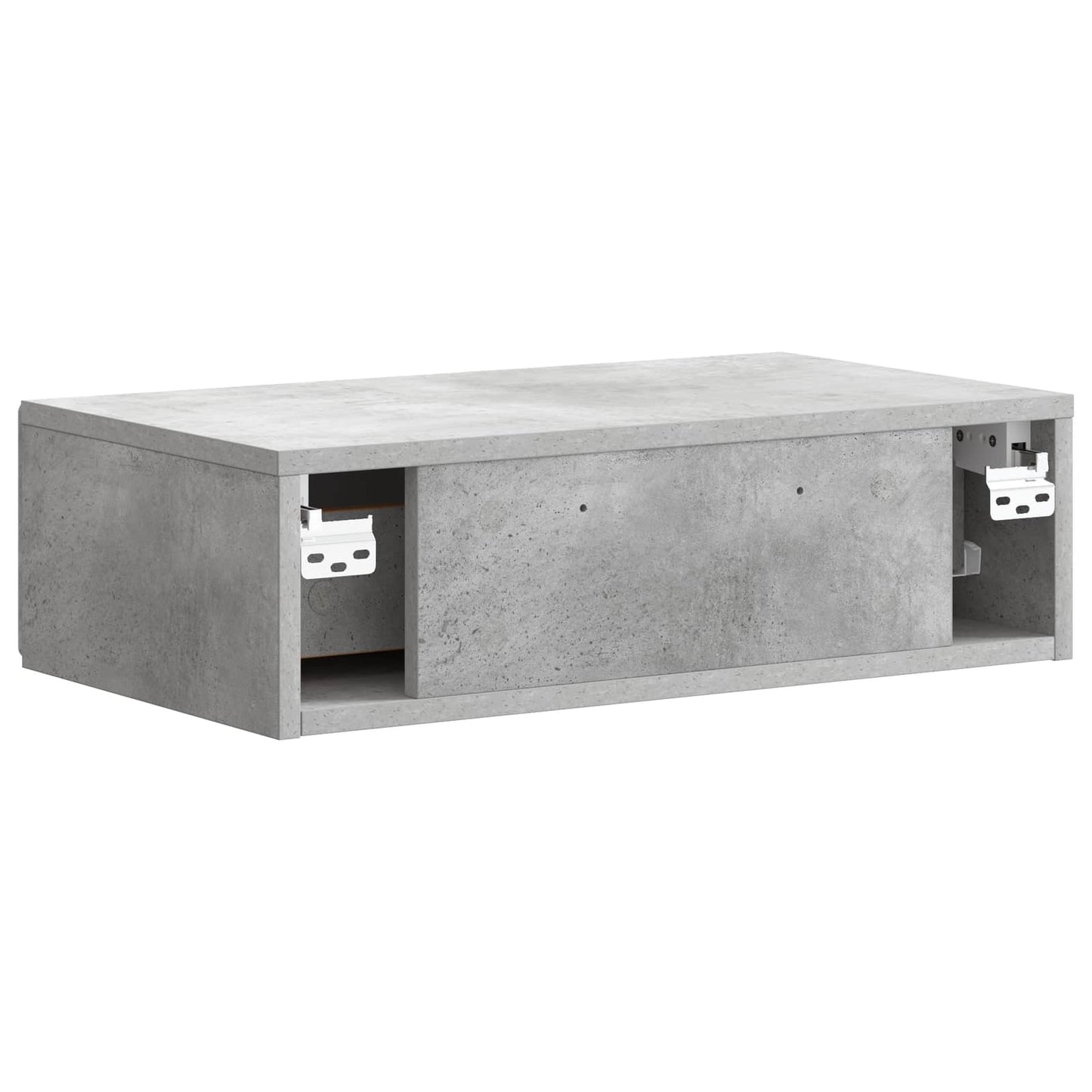 Wandmontage Zijtafel Betongrijs 59 x 34,5 x 17 cm Bewerkt hout