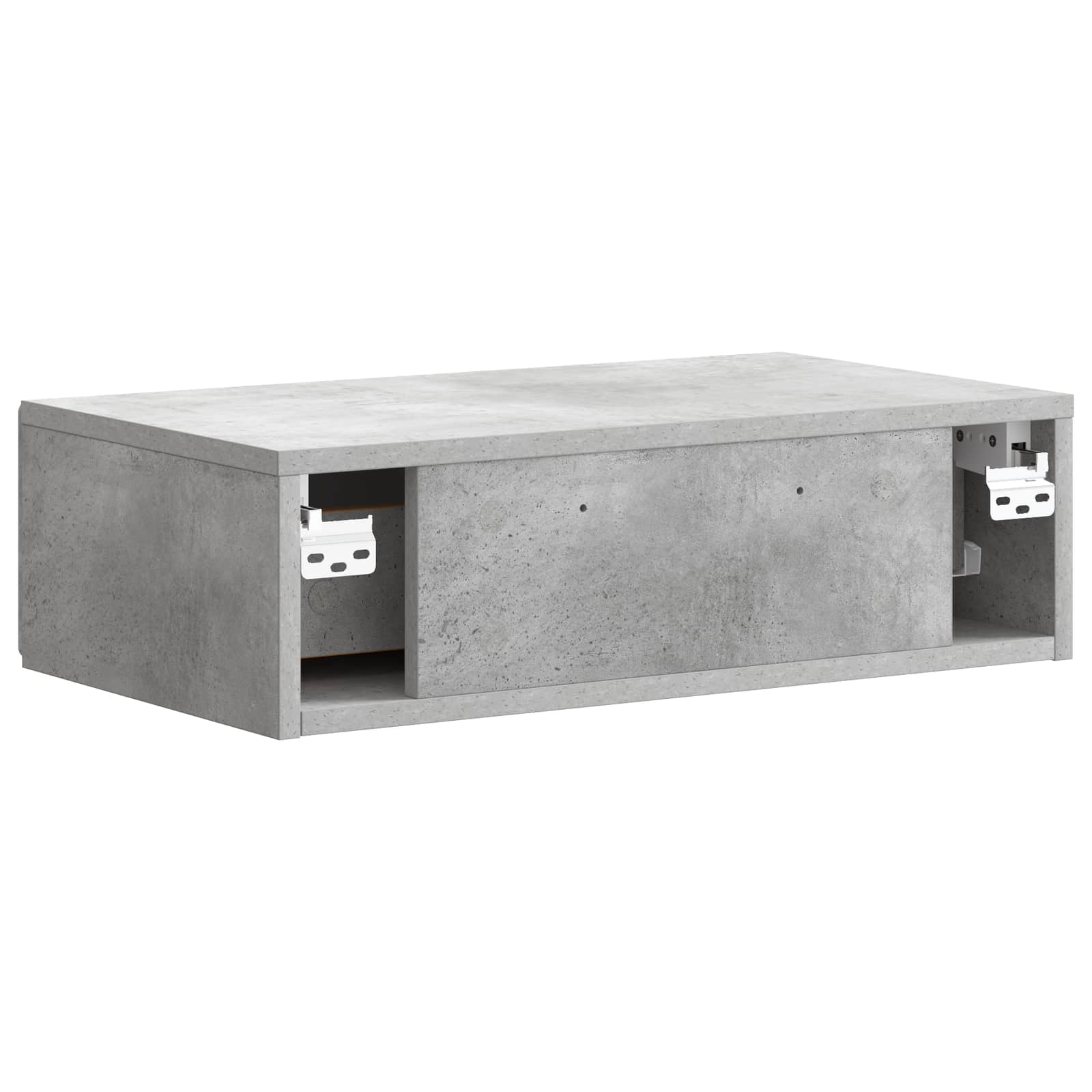 Wandmontage Zijtafel Betongrijs 59 x 34,5 x 17 cm Bewerkt hout