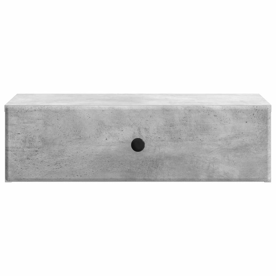 Wandmontage Zijtafel Betongrijs 59 x 34,5 x 17 cm Bewerkt hout