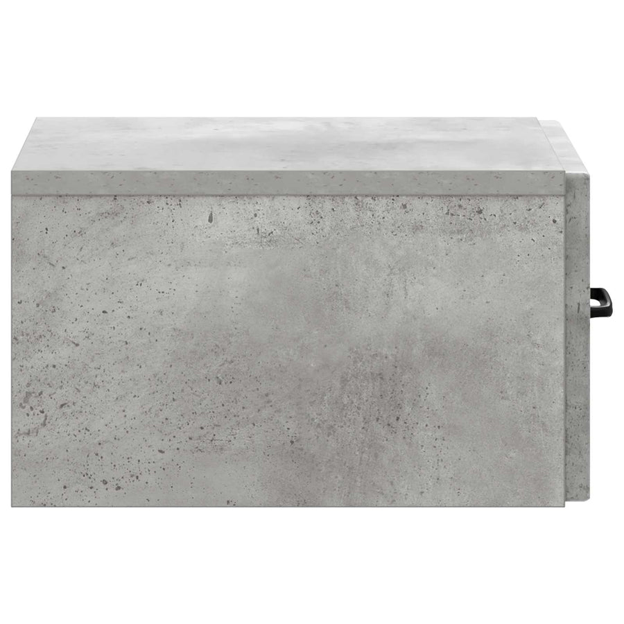 Wandmontage Zijtafel Betongrijs 59 x 34,5 x 17 cm Bewerkt hout