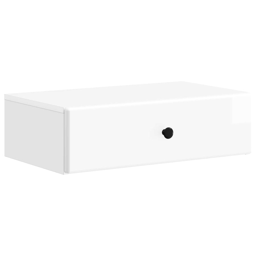 Wandmontage Zijtafel Hoogglans Wit 59 x 34,5 x 17 cm