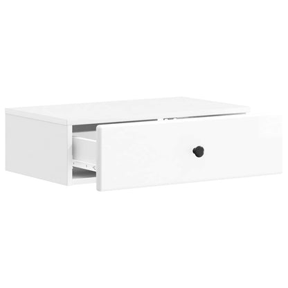 Wandmontage Zijtafel Hoogglans Wit 59 x 34,5 x 17 cm