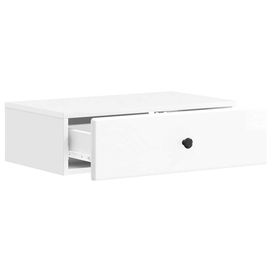 Wandmontage Zijtafel Hoogglans Wit 59 x 34,5 x 17 cm