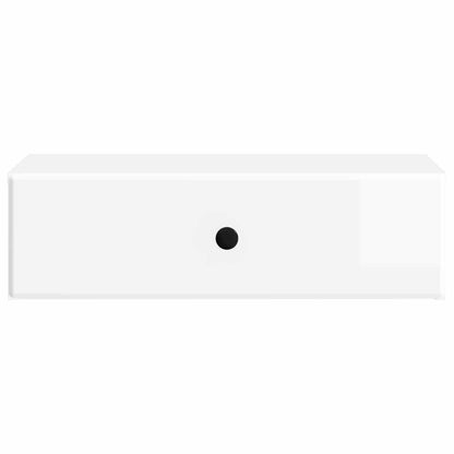 Wandmontage Zijtafel Hoogglans Wit 59 x 34,5 x 17 cm