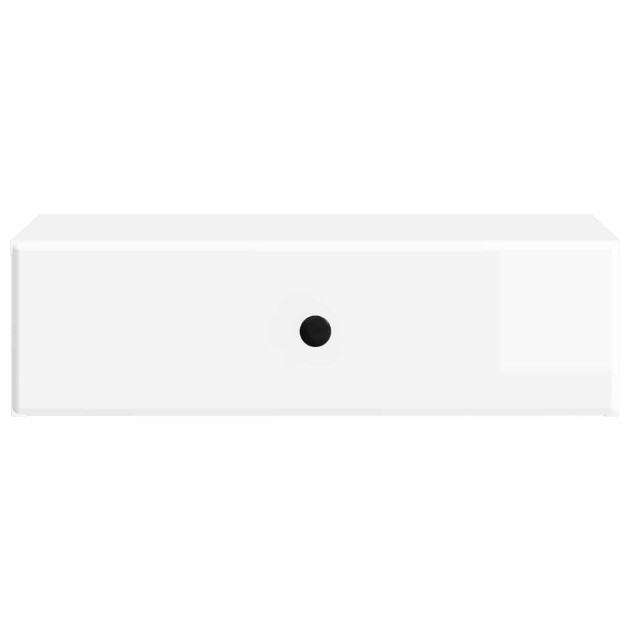 Wandmontage Zijtafel Hoogglans Wit 59 x 34,5 x 17 cm