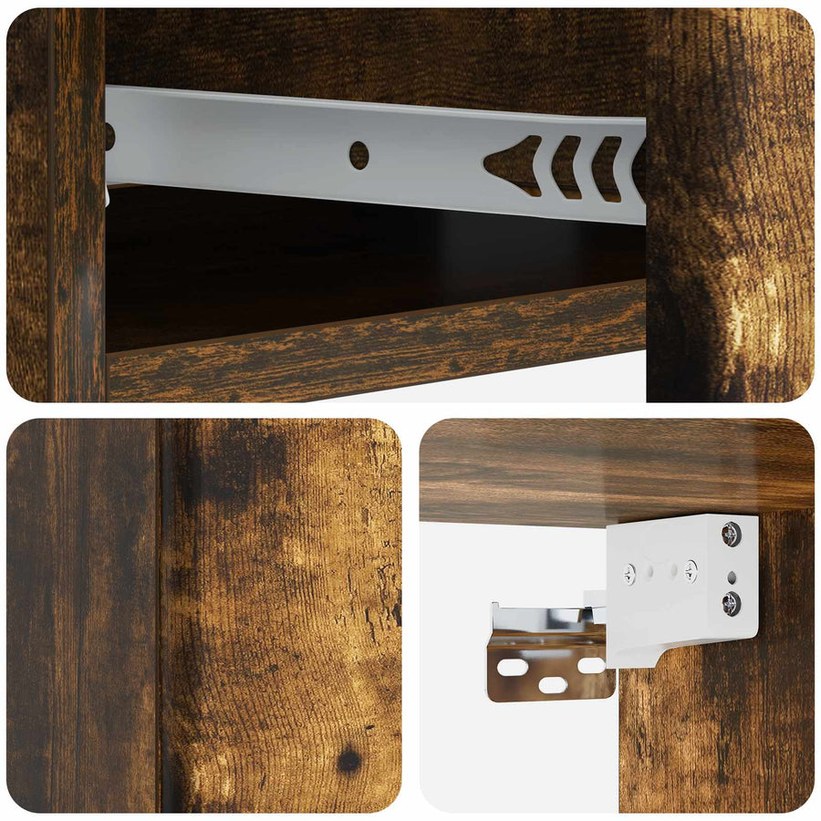 Wandmontage Zijtafel Gerookt eiken 59 x 34,5 x 17 cm
