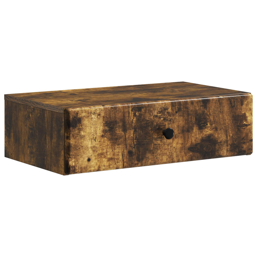 Wandmontage Zijtafel Gerookt eiken 59 x 34,5 x 17 cm