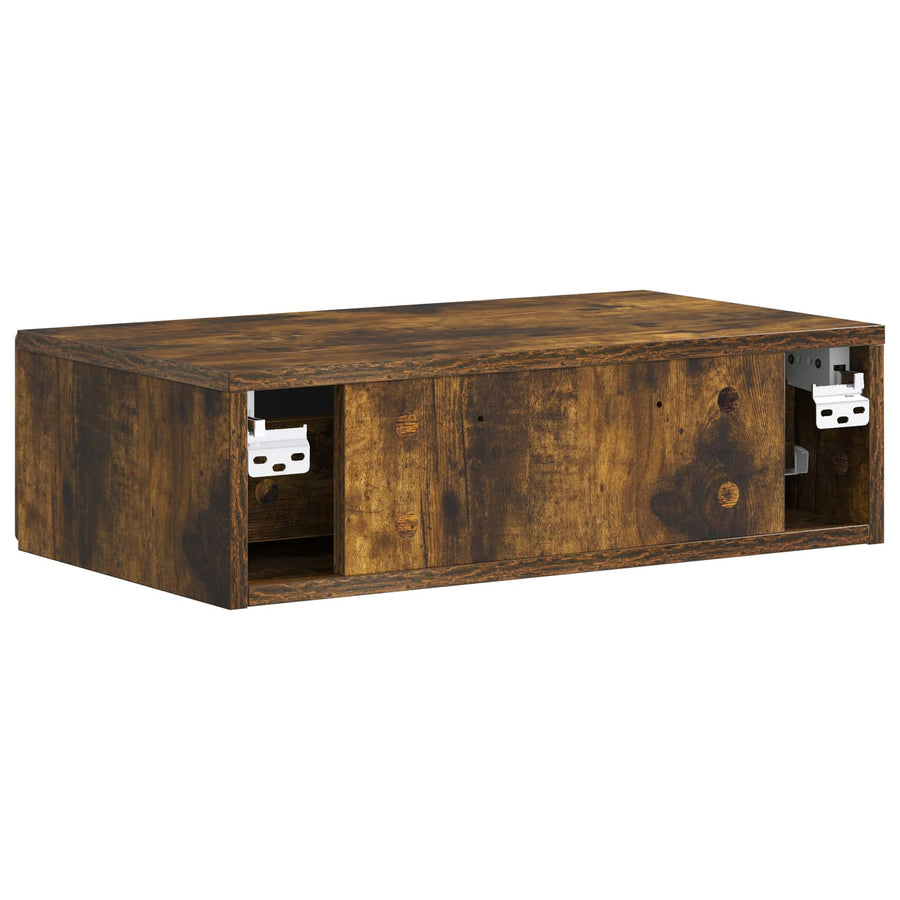 Wandmontage Zijtafel Gerookt eiken 59 x 34,5 x 17 cm