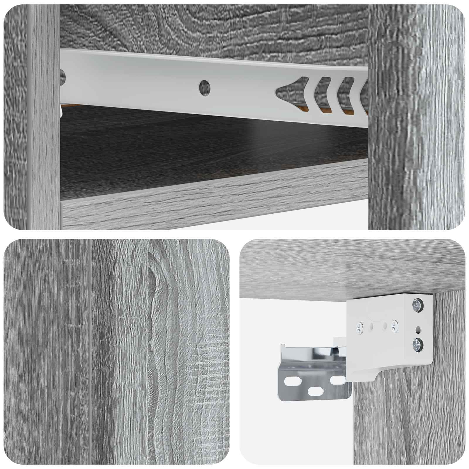 Wandmontage Zijtafel Grijs sonoma 59 x 34,5 x 17 cm