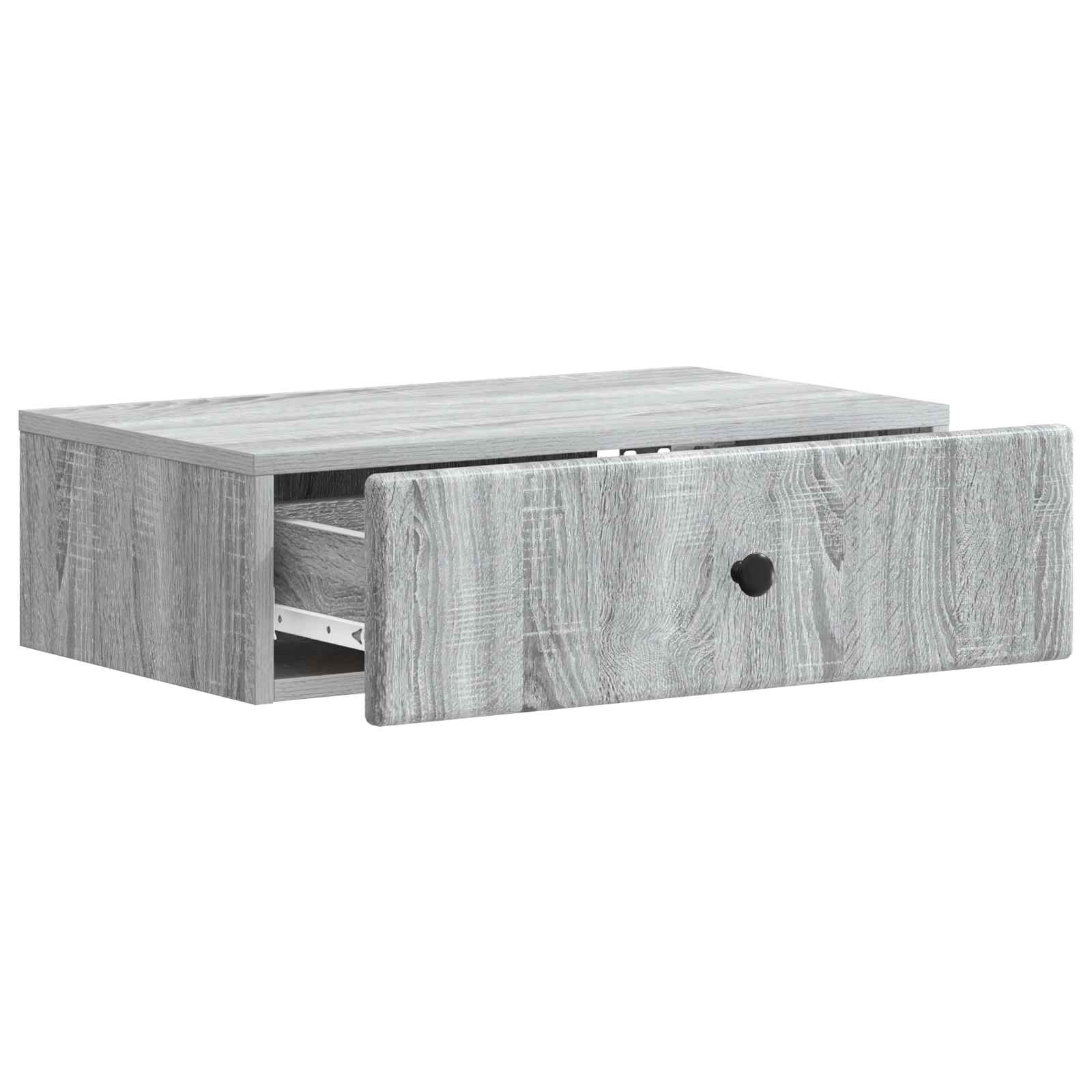 Wandmontage Zijtafel Grijs sonoma 59 x 34,5 x 17 cm