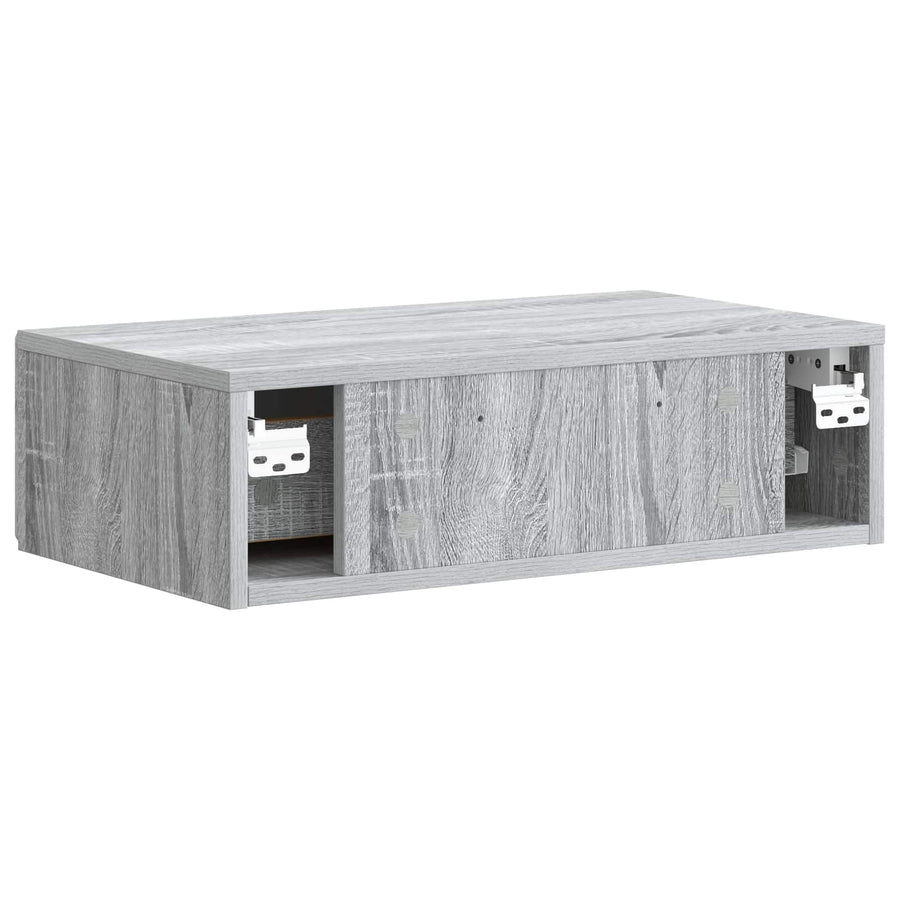 Wandmontage Zijtafel Grijs sonoma 59 x 34,5 x 17 cm