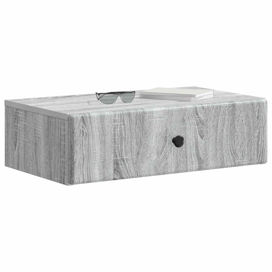 Wandmontage Zijtafel Grijs sonoma 59 x 34,5 x 17 cm