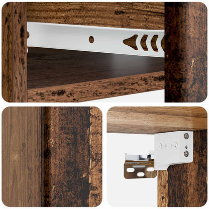 Wandmontage Zijtafel Oud hout 59 x 34,5 x 17 cm Bewerkt hout
