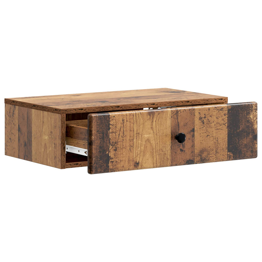 Wandmontage Zijtafel Oud hout 59 x 34,5 x 17 cm Bewerkt hout