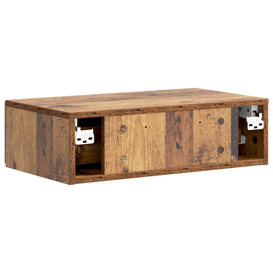 Wandmontage Zijtafel Oud hout 59 x 34,5 x 17 cm Bewerkt hout