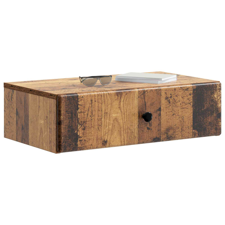 Wandmontage Zijtafel Oud hout 59 x 34,5 x 17 cm Bewerkt hout