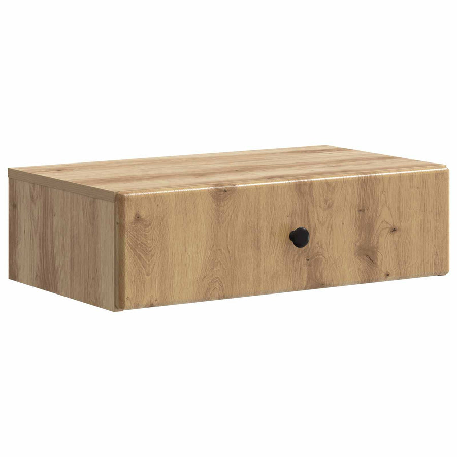 Wandmontage Zijtafel Artisanaal eiken 59 x 34,5 x 17 cm