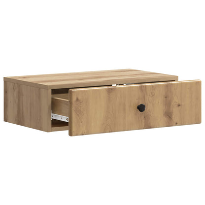 Wandmontage Zijtafel Artisanaal eiken 59 x 34,5 x 17 cm