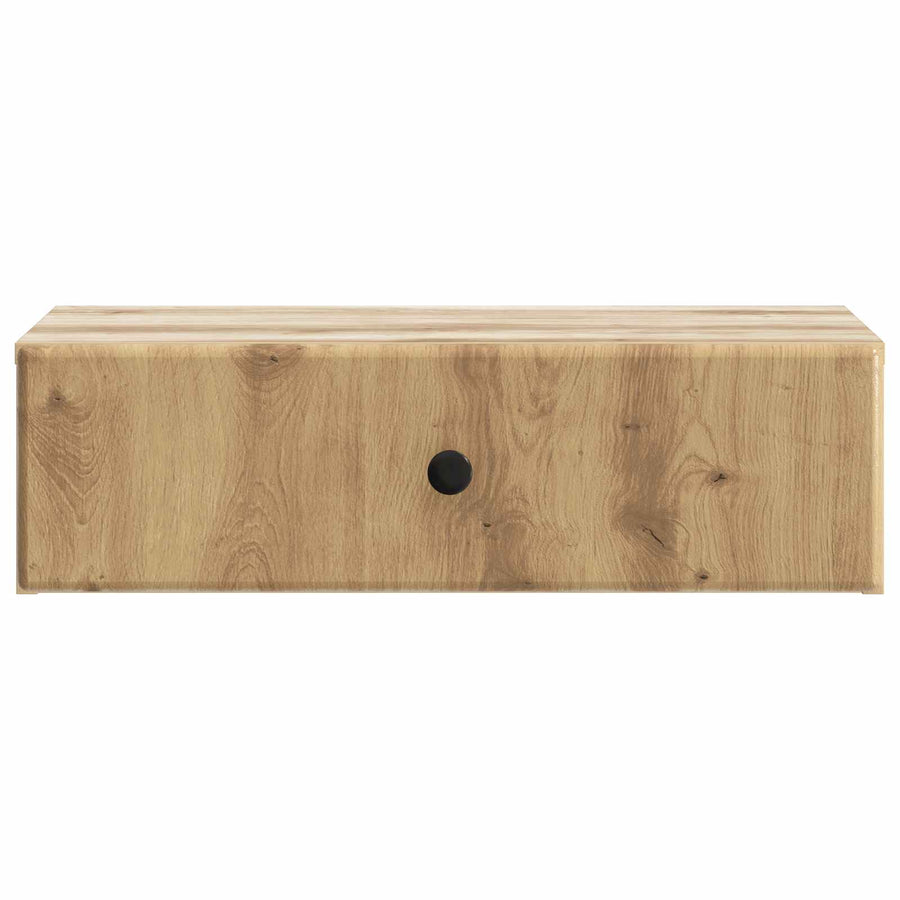 Wandmontage Zijtafel Artisanaal eiken 59 x 34,5 x 17 cm