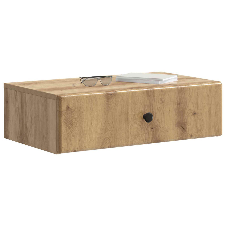 Wandmontage Zijtafel Artisanaal eiken 59 x 34,5 x 17 cm