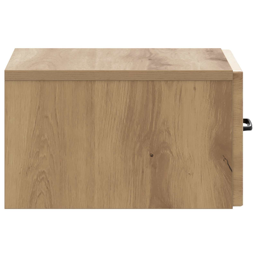 Wandmontage Zijtafel Artisanaal eiken 59 x 34,5 x 17 cm