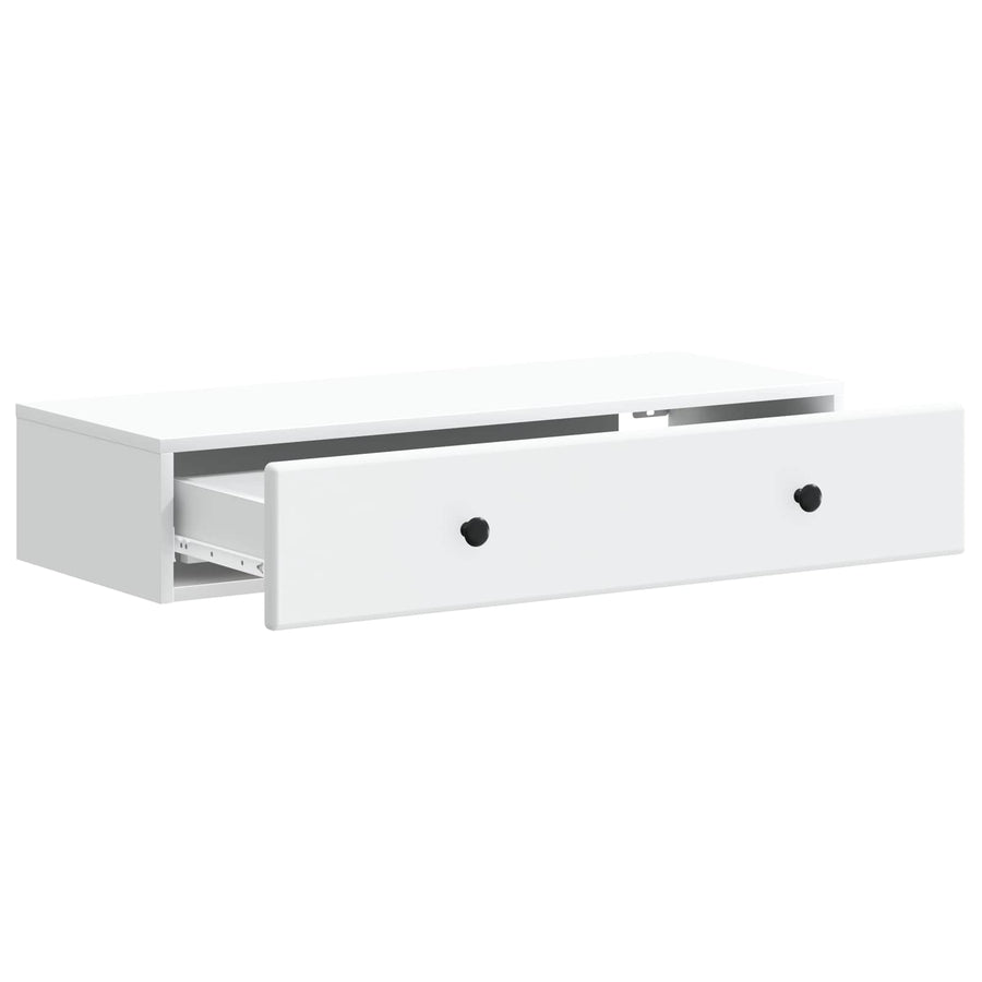 Wandmontage Zijtafel Wit 87,5 x 34,5 x 17 cm Bewerkt hout