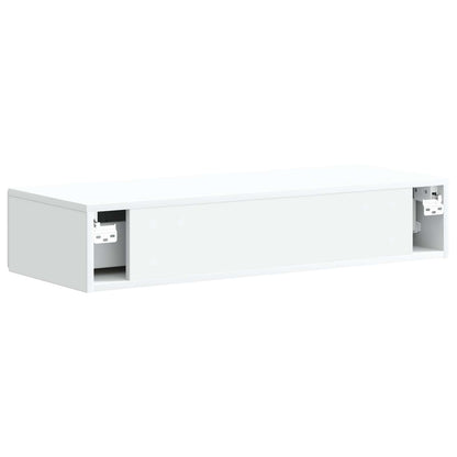 Wandmontage Zijtafel Wit 87,5 x 34,5 x 17 cm Bewerkt hout