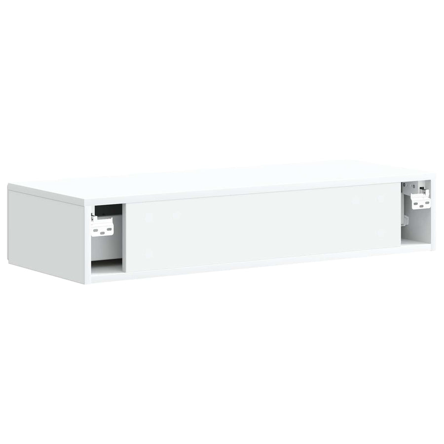 Wandmontage Zijtafel Wit 87,5 x 34,5 x 17 cm Bewerkt hout