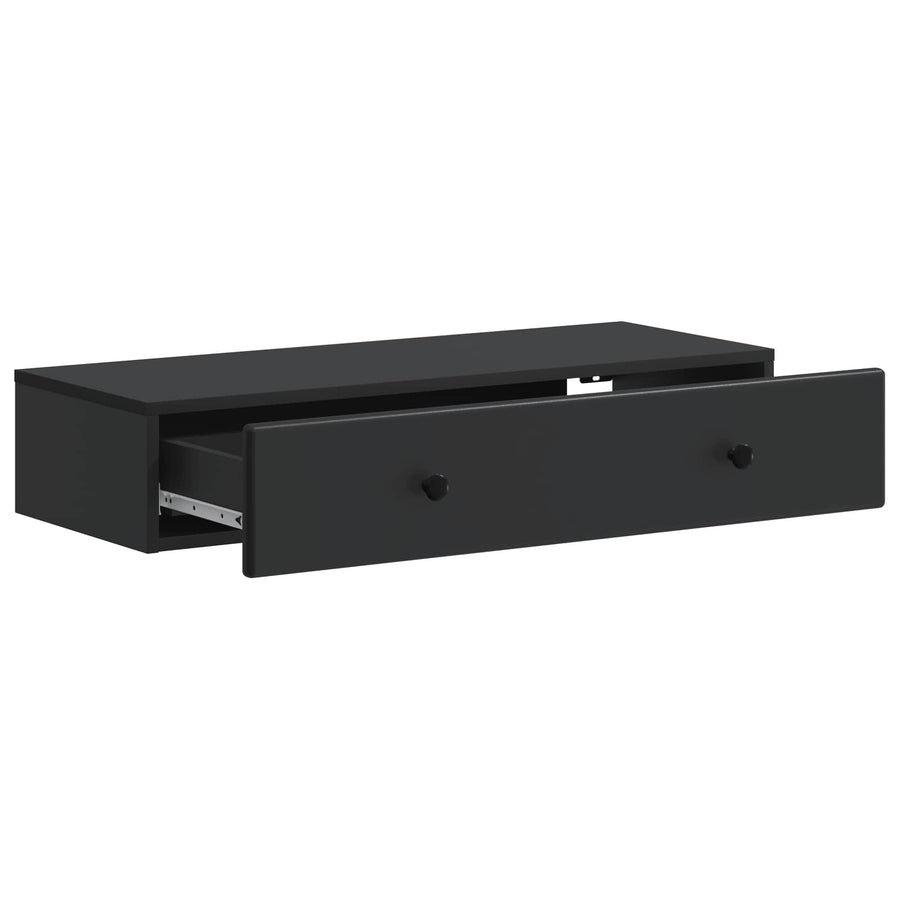 Wandmontage Zijtafel Zwart 87,5 x 34,5 x 17 cm Bewerkt hout
