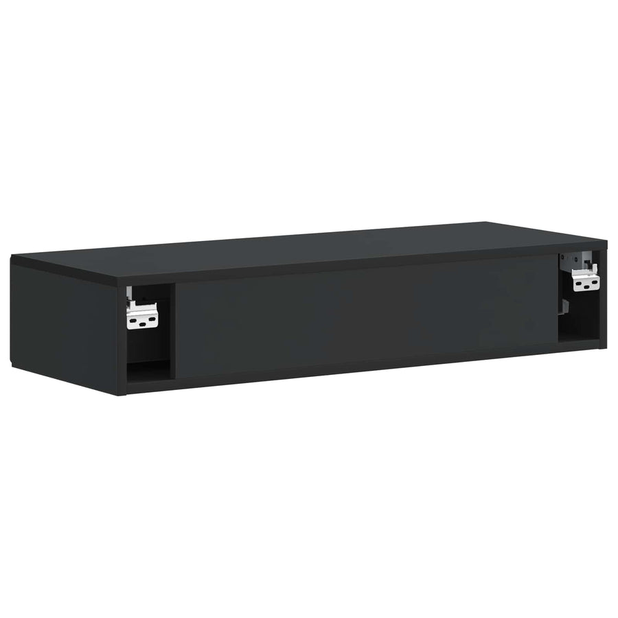 Wandmontage Zijtafel Zwart 87,5 x 34,5 x 17 cm Bewerkt hout