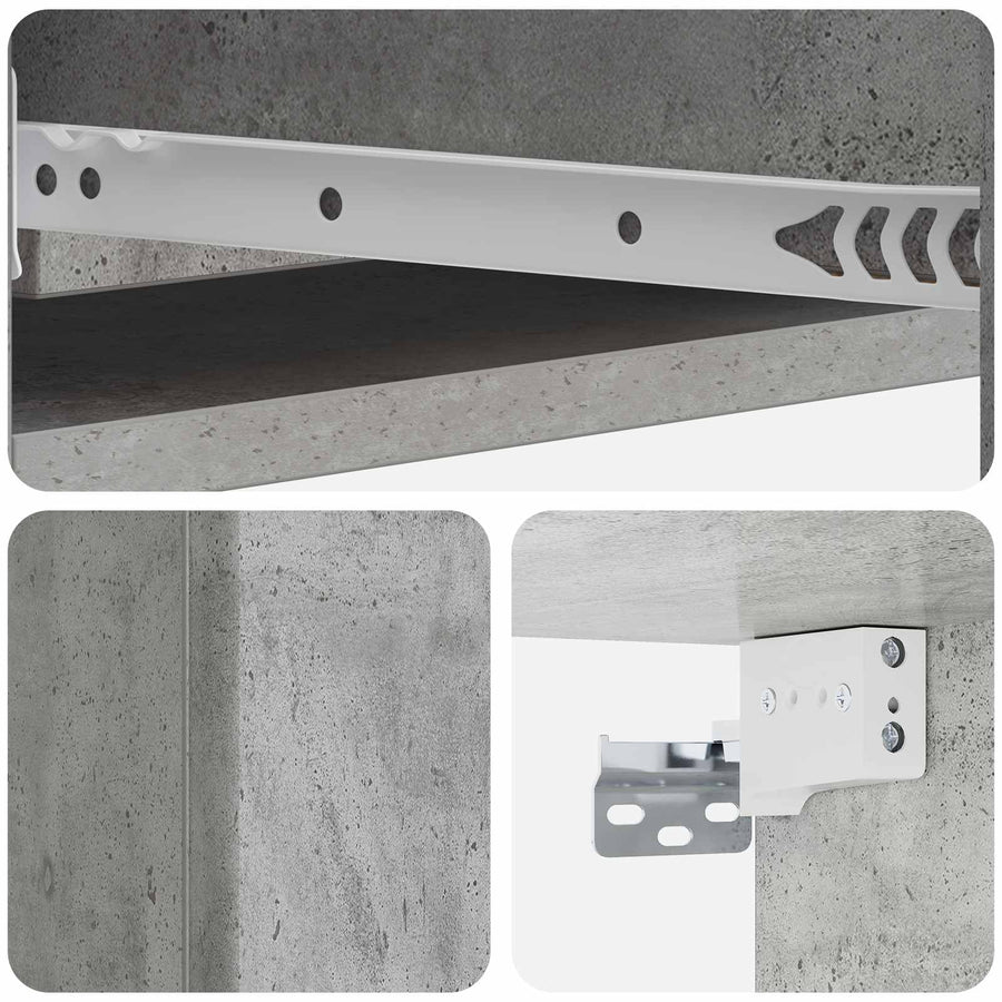 Wandmontage Zijtafel Betongrijs 87,5 x 34,5 x 17 cm