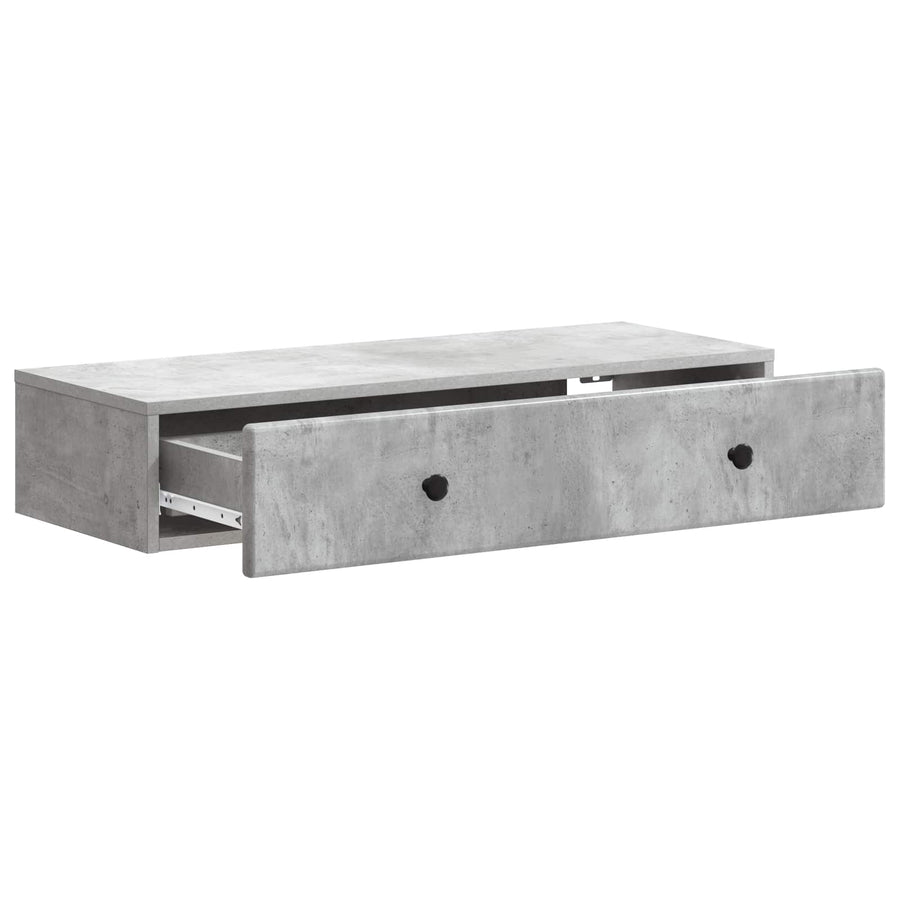 Wandmontage Zijtafel Betongrijs 87,5 x 34,5 x 17 cm