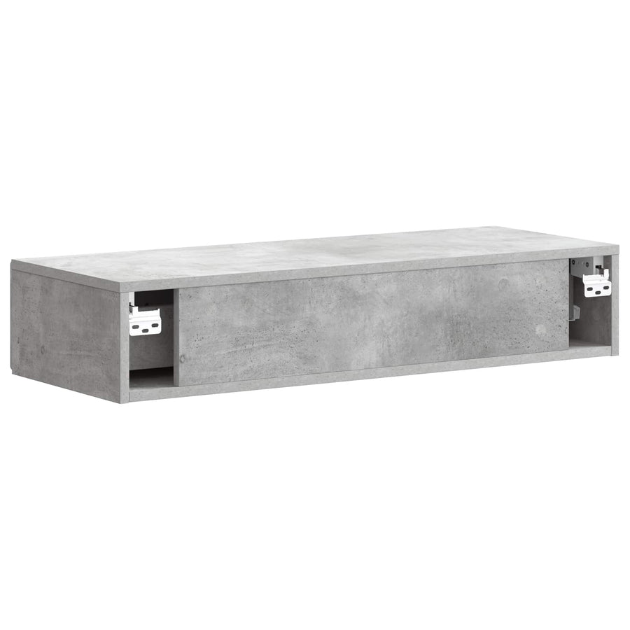 Wandmontage Zijtafel Betongrijs 87,5 x 34,5 x 17 cm