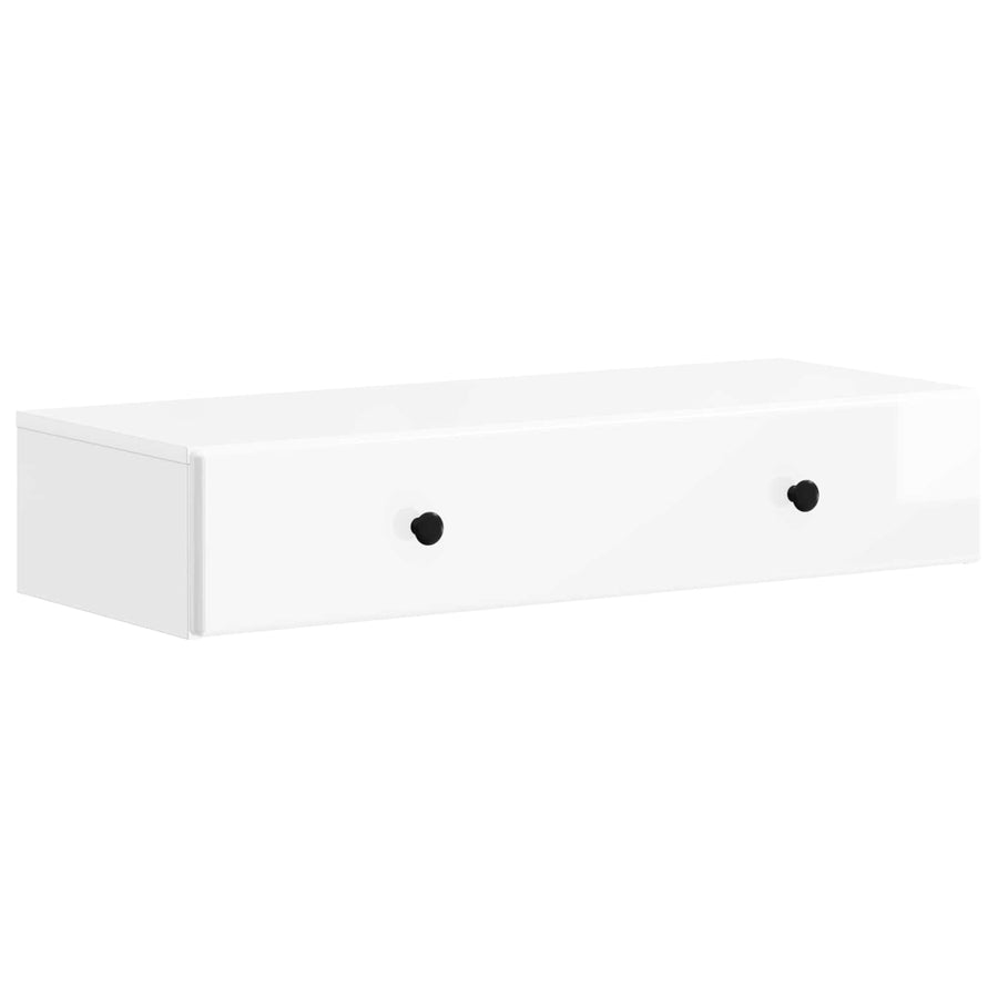 Wandmontage Zijtafel Hoogglans Wit 87,5 x 34,5 x 17 cm