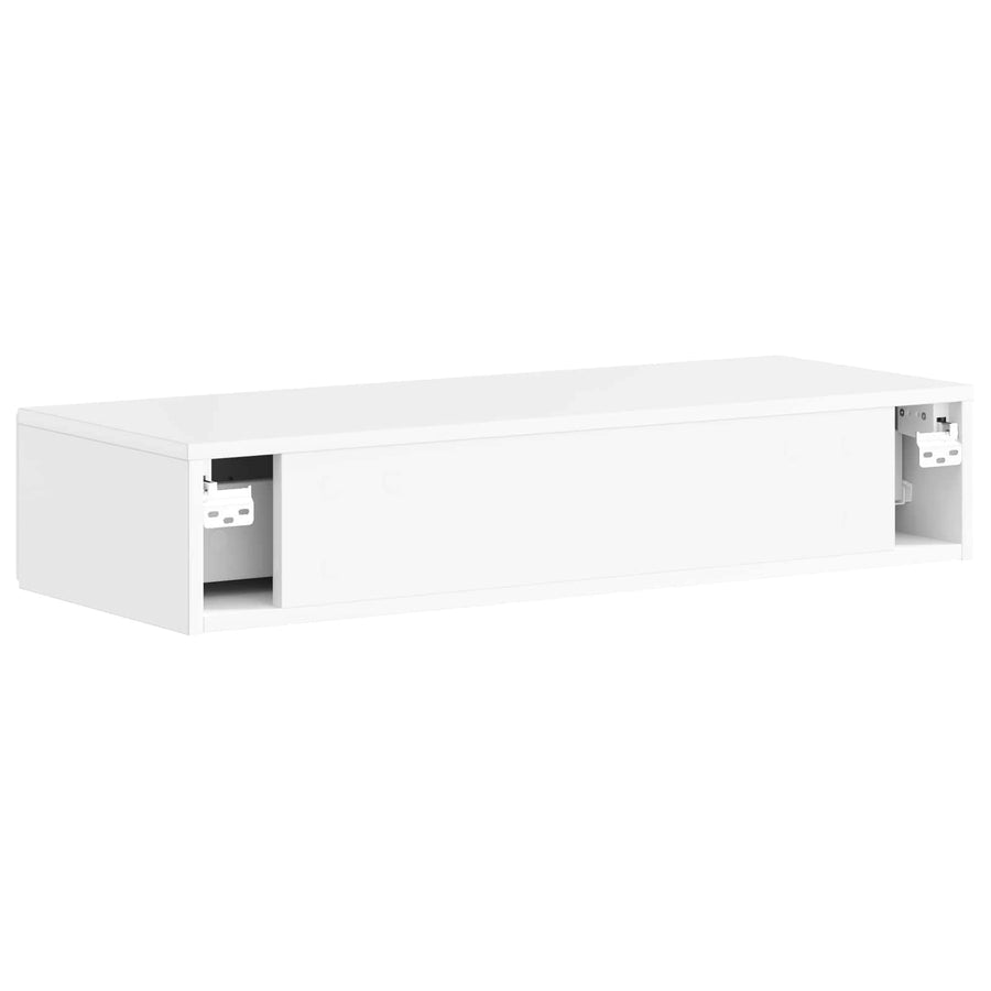 Wandmontage Zijtafel Hoogglans Wit 87,5 x 34,5 x 17 cm