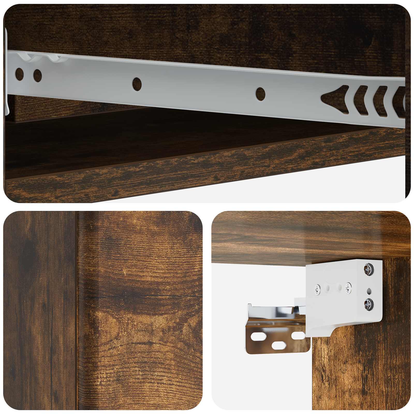 Wandmontage Zijtafel Gerookt eiken 87,5 x 34,5 x 17 cm