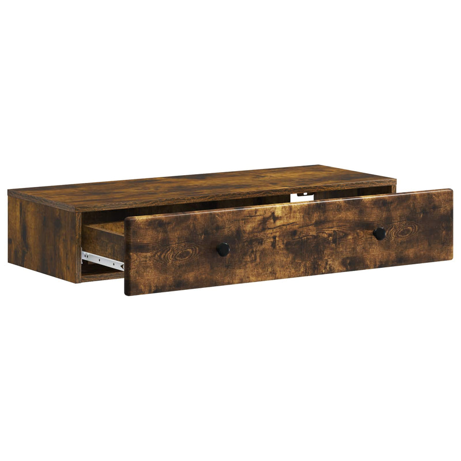 Wandmontage Zijtafel Gerookt eiken 87,5 x 34,5 x 17 cm