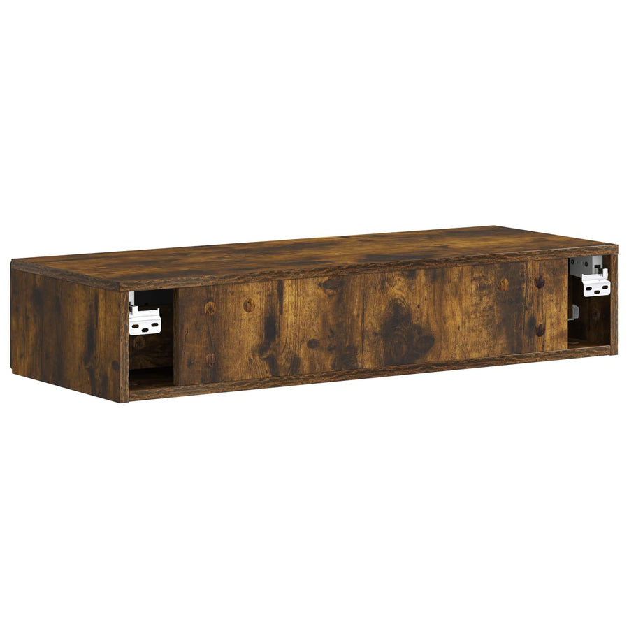 Wandmontage Zijtafel Gerookt eiken 87,5 x 34,5 x 17 cm